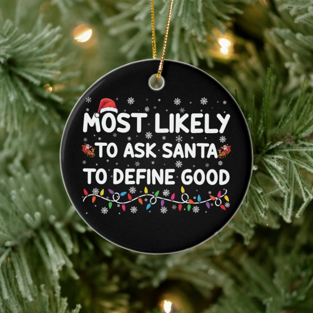 Wahrscheinlich Frage der Weihnachtsmann, um gute W Keramik Ornament (Baum)