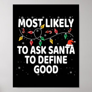 Wahrscheinlich Frage der Weihnachtsmann, um gute W Poster