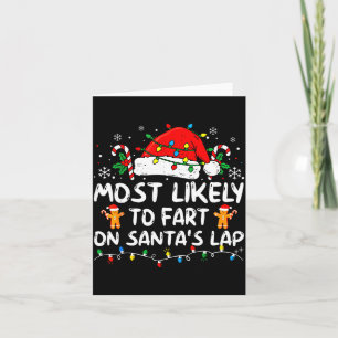 Wahrscheinlich furzt auf dem Schoß von Weihnachtsm Karte