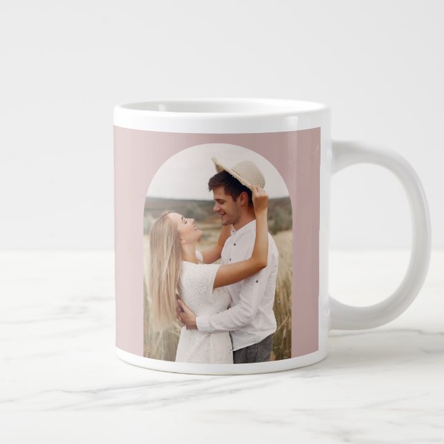 Wahrscheinlich grüner Tee Rosa Foto Arsch und Name Jumbo-Tasse (Rechts)