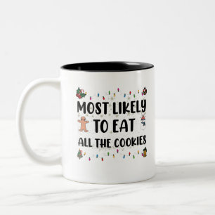 Wahrscheinlich isst man alle Weihnachtsplätzchen - Zweifarbige Tasse