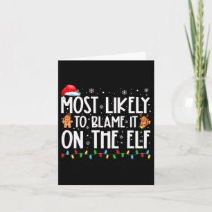 Wahrscheinlich macht er es dem Elfchen Santa Famil Karte