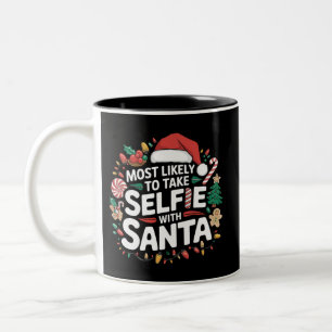 Wahrscheinlich macht Selfies mit Santa Familien-We Zweifarbige Tasse