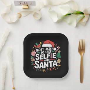 Wahrscheinlich macht Selfies mit Santa Familien Xm Pappteller