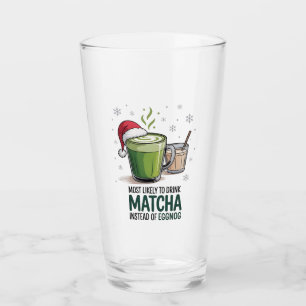 Wahrscheinlich Matcha statt Eggnog zu Weihnachten Glas
