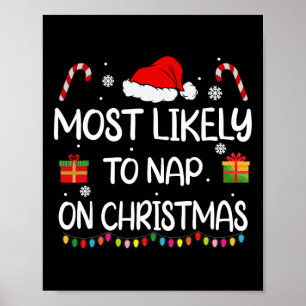 Wahrscheinlich pennt er/sie auf Weihnachten Famili Poster