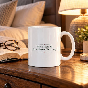 Wahrscheinlich seit Juli herunterzählt Weihnachts- Kaffeetasse