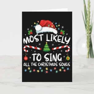 Wahrscheinlich singt die ganze Weihnachtslied-Fami Karte