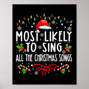 Wahrscheinlich singt die ganze Weihnachtslieder-Fa Poster