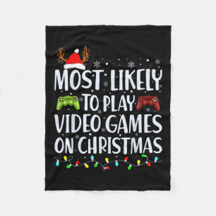 Wahrscheinlich spielen Video-Spiel auf Weihnachten Fleecedecke