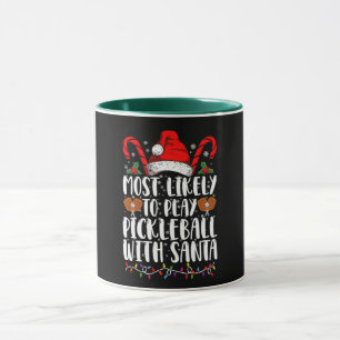 Wahrscheinlich spielt mit Santa Familie Pickleball Tasse