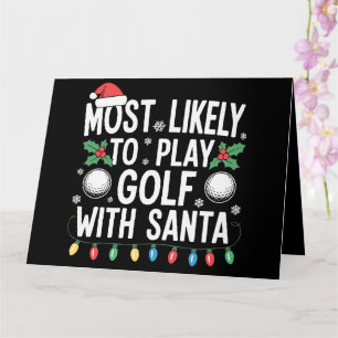 Wahrscheinlich spielt mit Santa Family Xmas Golf Karte