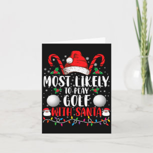 Wahrscheinlich spielt mit Santa Family Xmas Golf  Karte