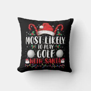 Wahrscheinlich spielt mit Santa Family Xmas Golf Kissen