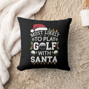 Wahrscheinlich spielt mit Santa Family Xmas Golf Kissen