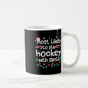 Wahrscheinlich spielt mit Santa Hockey Weihnachten Kaffeetasse