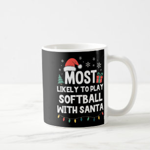 Wahrscheinlich spielt mit Santa Softball Weihnacht Kaffeetasse