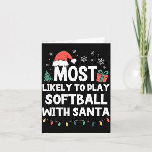 Wahrscheinlich spielt mit Santa Softball Weihnacht Karte