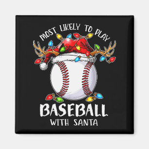 Wahrscheinlich spielt mit Santa Weihnachten Baseba Magnet