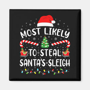 Wahrscheinlich stiehlt Weihnachtsmann-Schlitten Fa Magnet