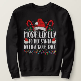 Wahrscheinlich trifft Weihnachtsmann mit einem Gol Sweatshirt