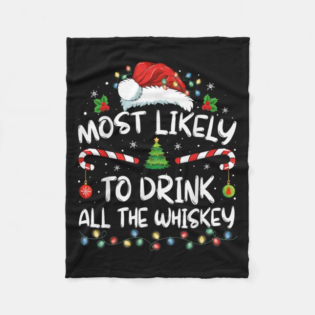 Wahrscheinlich trinkt er den ganzen Whiskey Santa  Fleecedecke (Vorderseite)