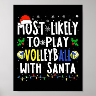 Wahrscheinlich Volleyball mit Weihnachtsmann spiel Poster