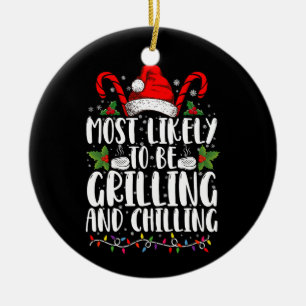 Wahrscheinlich wird an Weihnachten gegrillt und ge Keramik Ornament