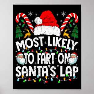 Wahrscheinlich wird auf dem Schoß von Santa gepfur Poster
