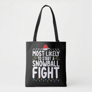 Wahrscheinlich wird ein Schneeballkampf zu Weihnac Tasche