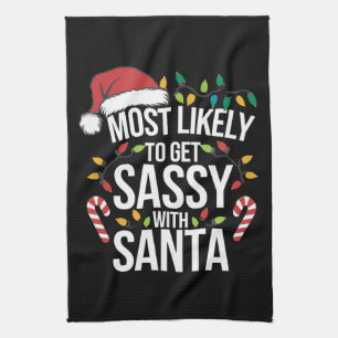 Wahrscheinlich wird man mit Santa Weihnachten Xmas Geschirrtuch