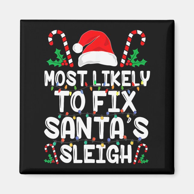 Wahrscheinlich wird Santa S Schlitten lustige Fami Magnet (Vorne)