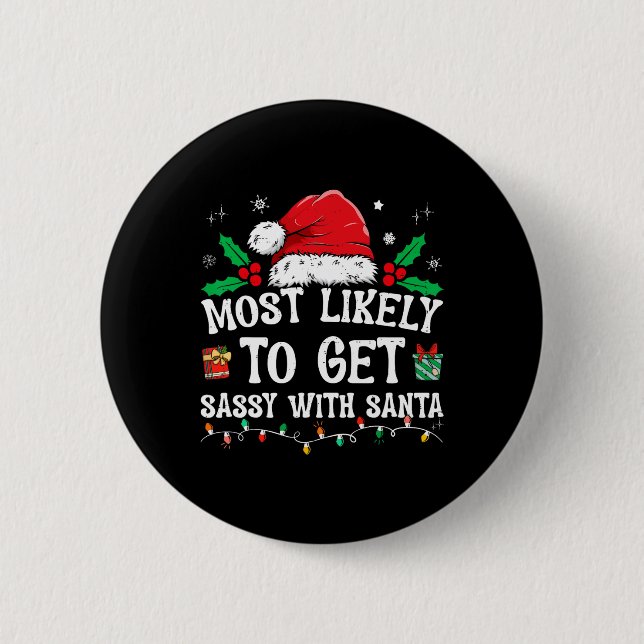 Wahrscheinlich wird Sy mit Santa Fun Family Christ Button (Vorderseite)