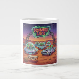 Wahrscheinlich zu spät – Lustige Alien-UFO-Warte-S Jumbo-Tasse