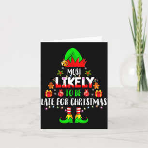 Wahrscheinlich zu spät zu Weihnachten Lustige Fami Karte