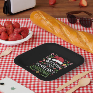 Wahrscheinlich zu spät zu Weihnachten Lustige Fami Pappteller