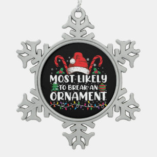 Wahrscheinlichste, einen Weihnachtsbaumschmuck zu Schneeflocken Zinn-Ornament