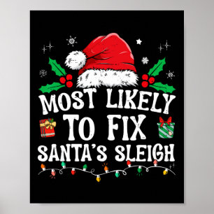 Wahrscheinlichste, um den Weihnachtsmann-Schlitten Poster