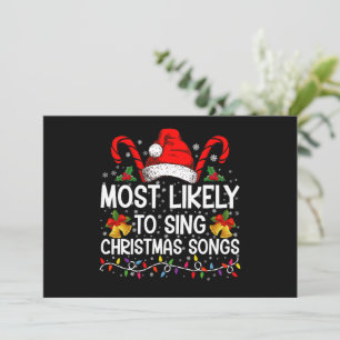 Wahrscheinlichste, um Weihnachtslieder zu singen Einladung