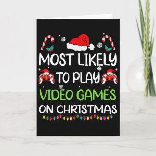Wahrscheinlichste Video-Spiele Weihnachten Familie Karte