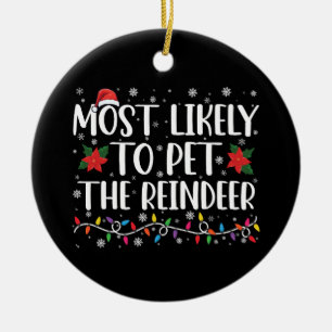 Wahrscheinlichster, der Weihnachtsfamilie das Rent Keramik Ornament