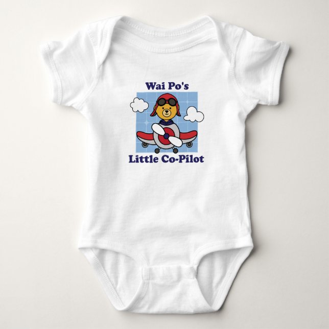 Wai Pos kleiner Co-Pilot - Niedliches Flugzeug Baby Strampler (Vorderseite)
