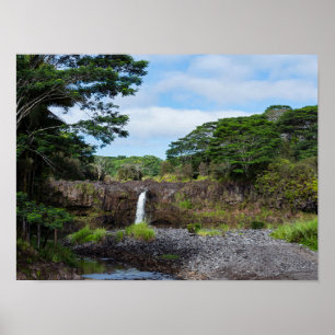 Wai'ale-Wasserfall im Wailuku River State Park Poster