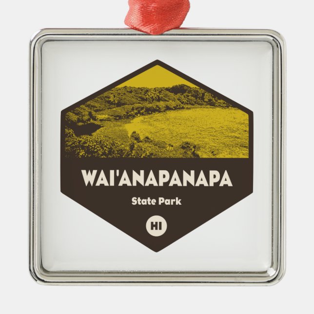 Wai'anapanapa Staat Park Hawaii Ornament Aus Metall (Vorne)