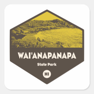 Wai'anapanapa Staat Park Hawaii Quadratischer Aufkleber