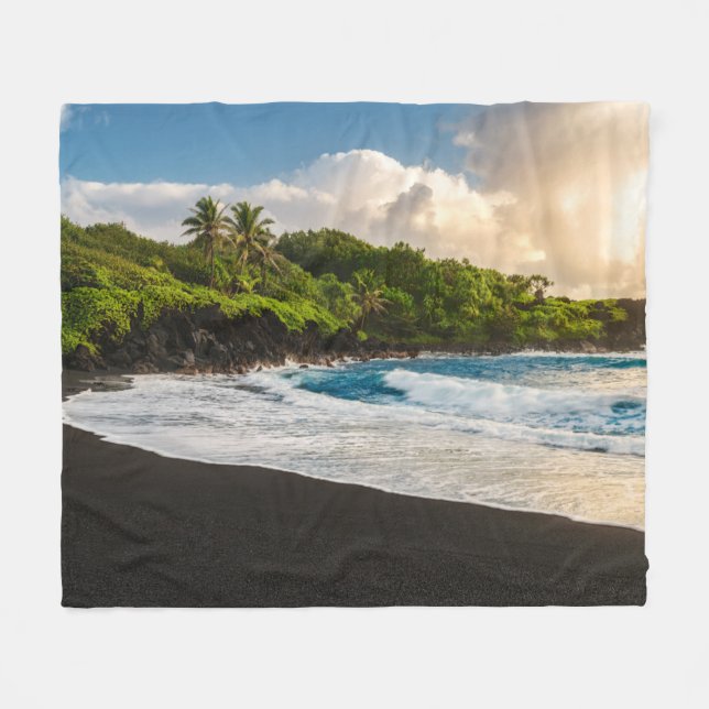 Waianapanapa Strand Fleecedecke (Vorderseite (Horizontal))