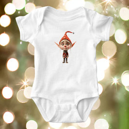 Waifish Girl Christmas Elf Baby Bodysuit Baby Strampler
