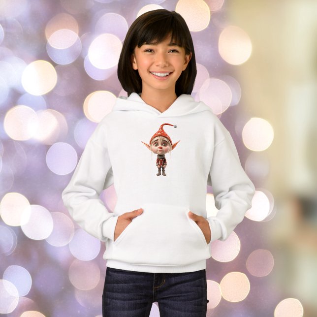 Waifish Girl Christmas Elf Girl's Pullover Sweat - (Créateur téléchargé)