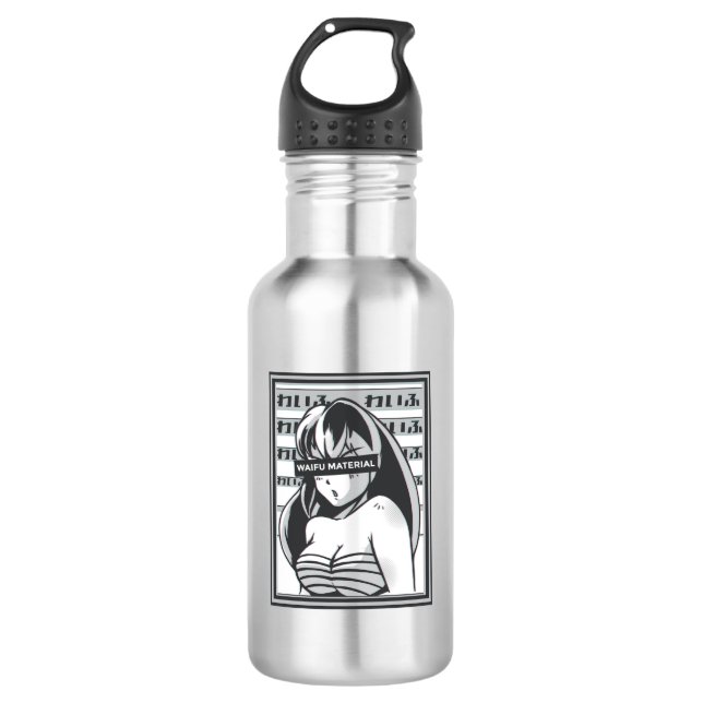 Waifu-Materialrebe Edelstahlflasche (Vorderseite)