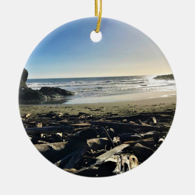 Waikiki Beach, Cape Disappoinment, Washington Keramik Ornament (Vorne)